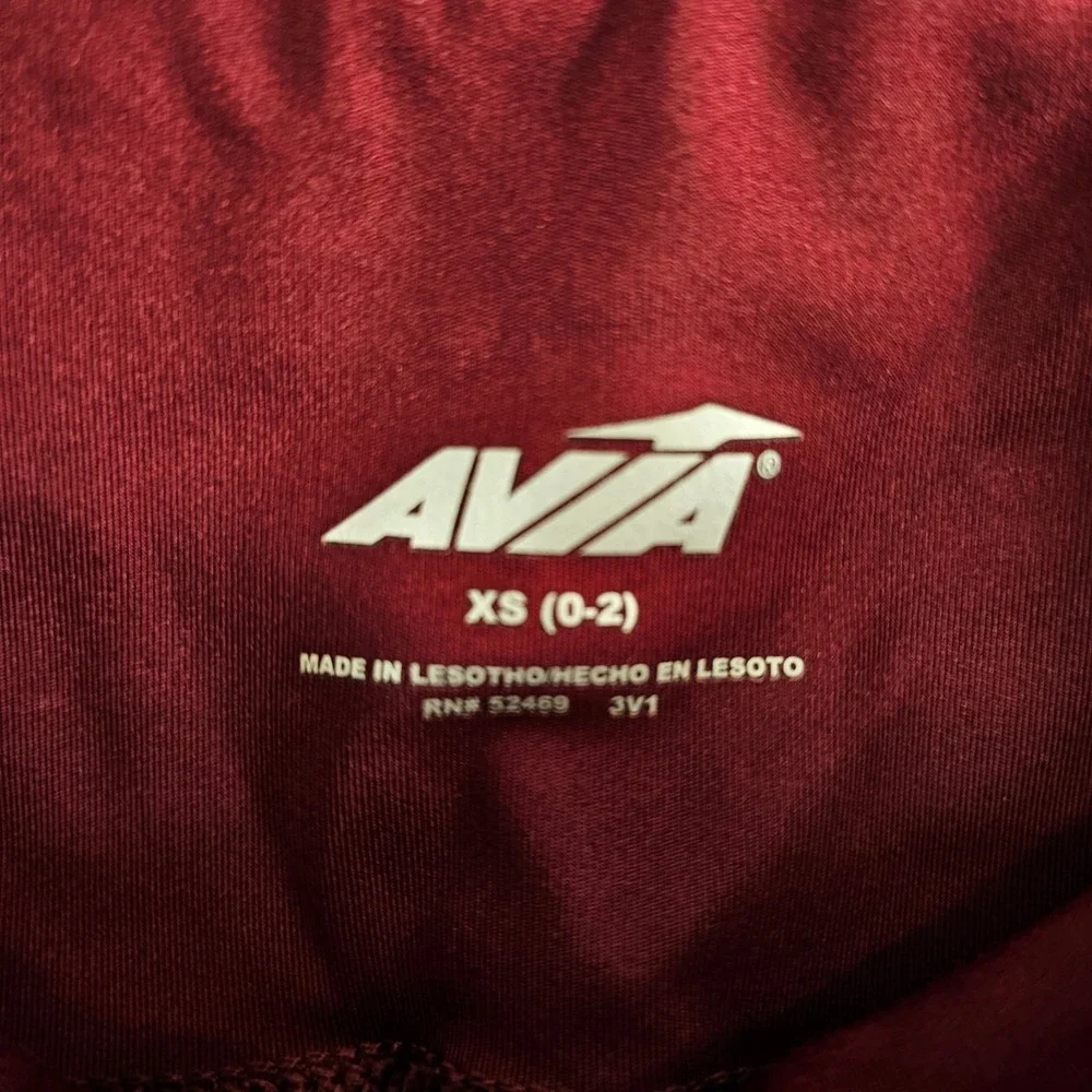 Avia Womens Burgundy Athletic Leggings With Pockets Size XS‎